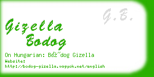 gizella bodog business card